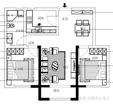 超好看的房子裝修，95平兩室兩廳簡歐裝修效果圖，全屋超美